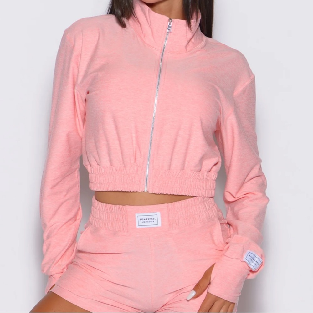 Bombshell Sportswear Cloud Crop Jacket Pink